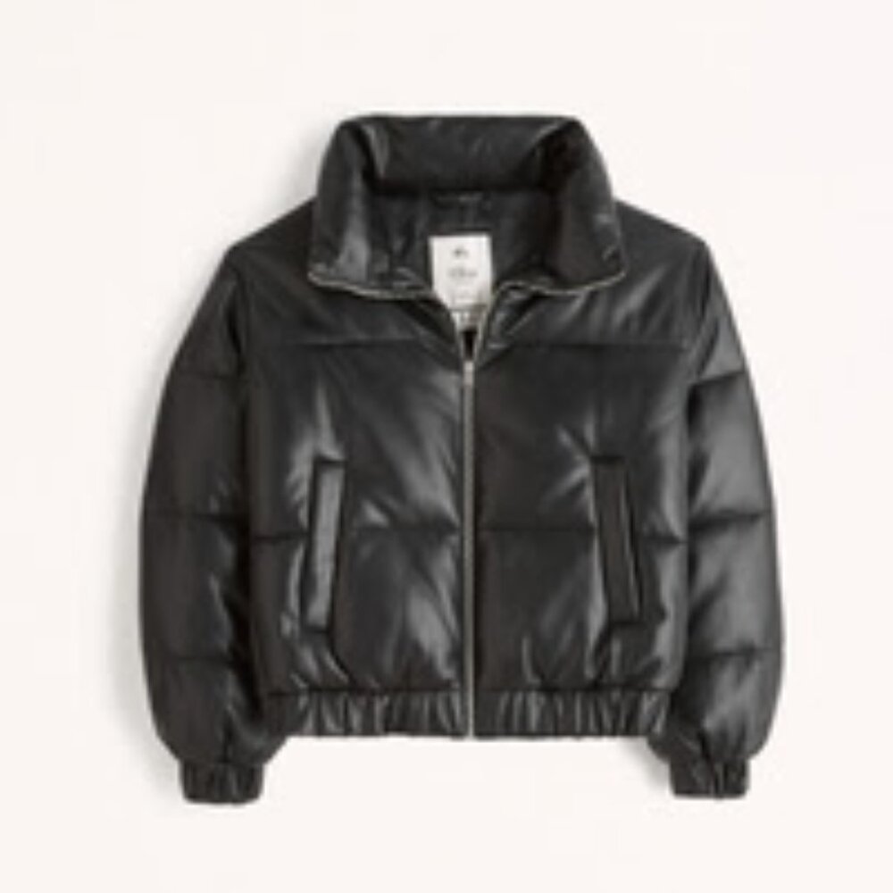 Abercrombie & Fitch Vegan Leather Ultra Mini Puffer Black XL